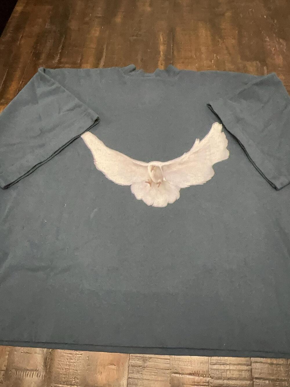 Yeezy Gap Shirt Mens Large Blue GAP Dove Graphic Oversized Short Sleeve Tee YZY